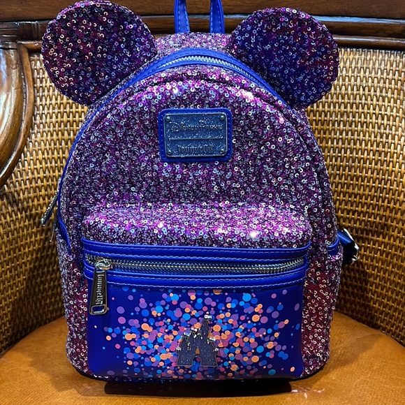 Loungefly Bags Disney Parks Loungefly Purple Sequin Backpack Poshmark